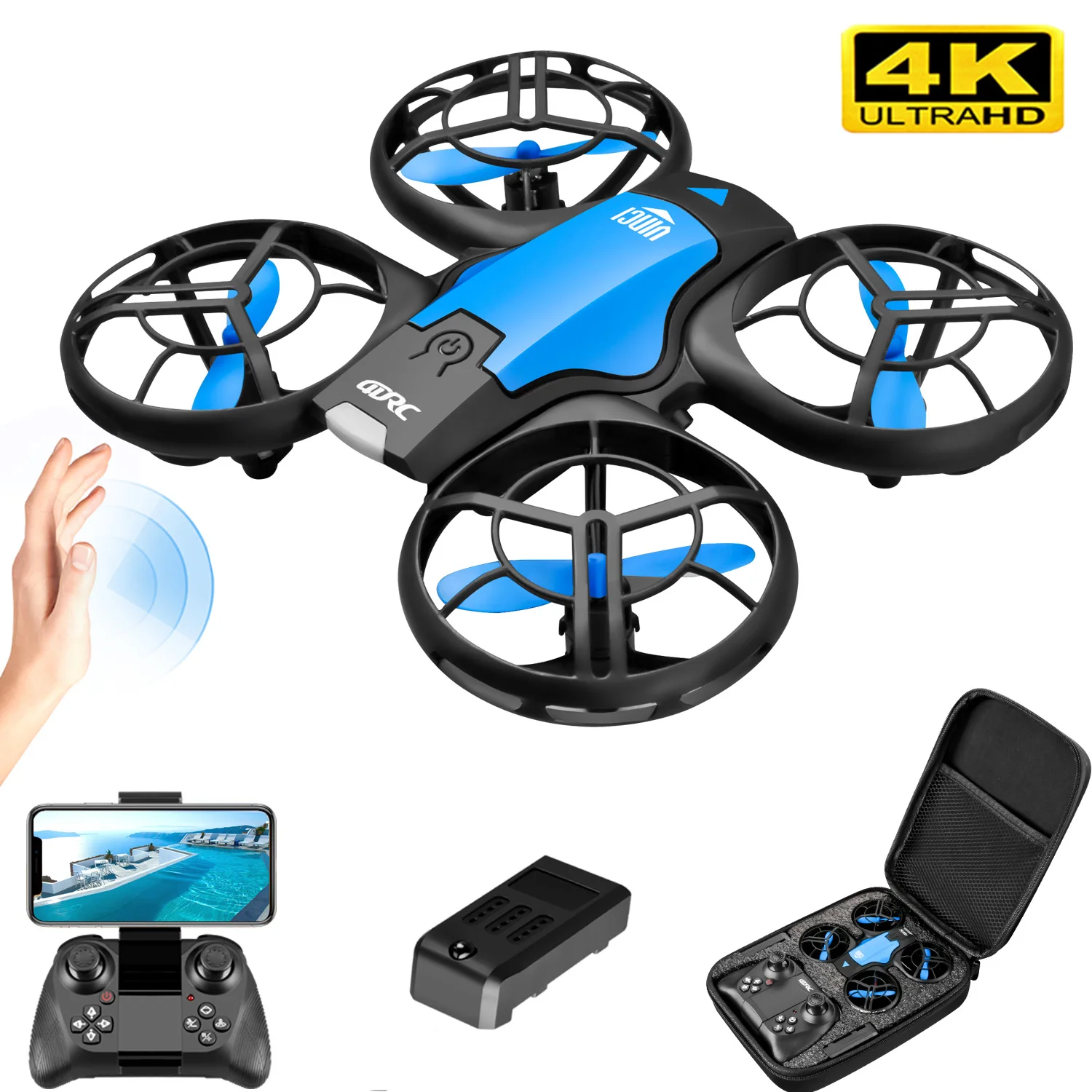 Drone Rc Cable - V8新型ミニドローン 4KプロフェッショナルHD 1080P広角カメラ WiFi FPV RCドローン