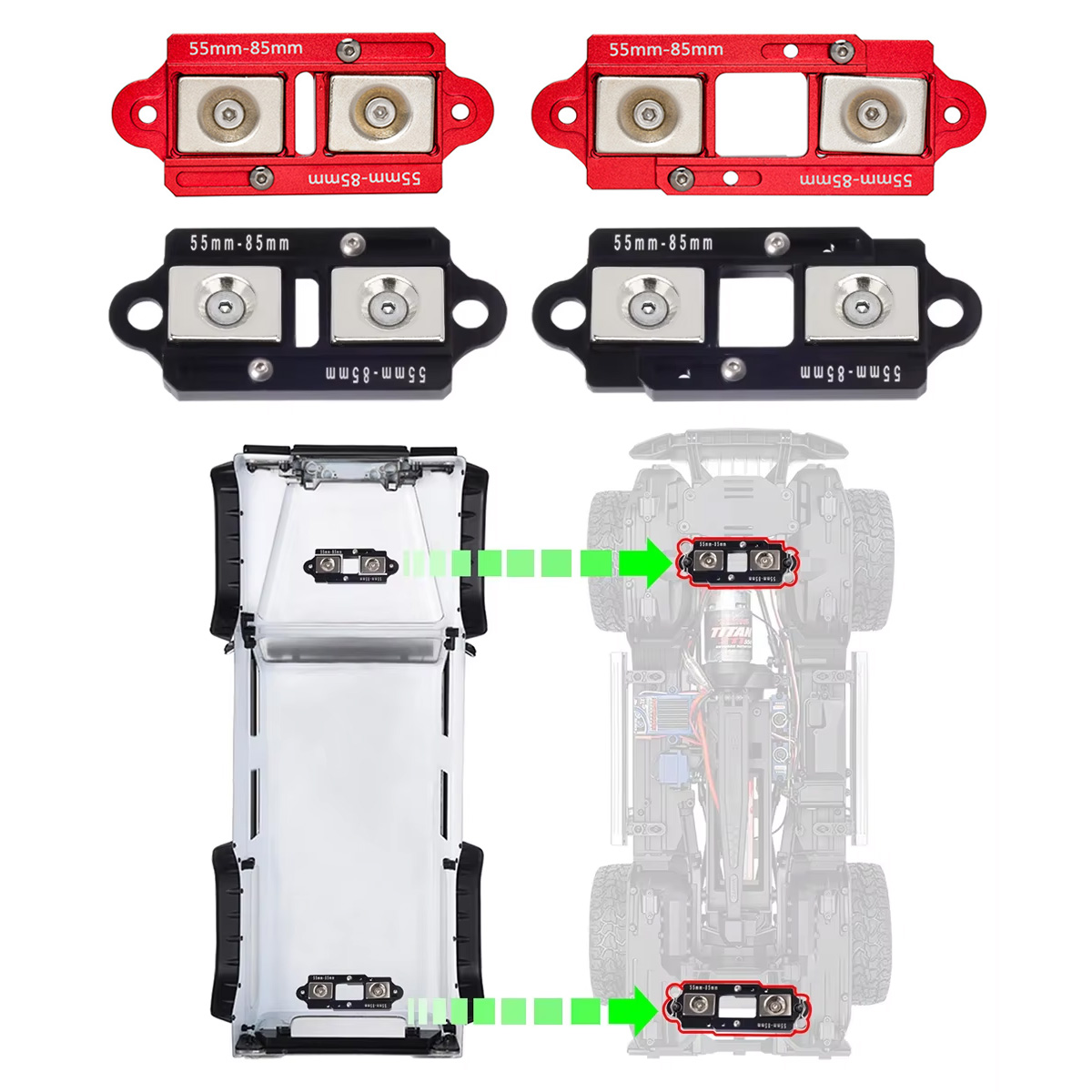 Rc Car Body Shell - 4 個 55-85 ミリメートル調整可能なマグネットボディポスト不可視磁気カーシェルマウント 1/10 RC