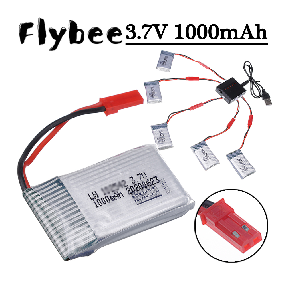 Lipo Battery Charger - 3.7V 1000mAhリポバッテリーとJSTプラグ付き充電器、X400 X500 X800 HD1315 HJ818