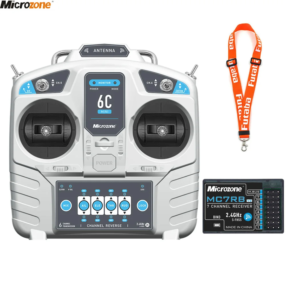 Drone Tech Rc - 受信機付きマイクロゾーンコントローラー送信機,rc飛行機とドローン用の無線システム,マルチローターヘリコプターとボート,mc6c mini v2,2.4g,6ch