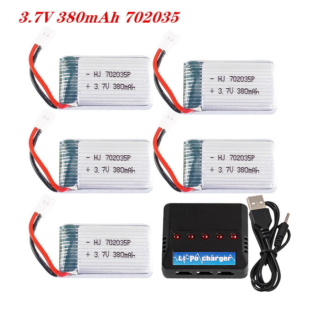 Lipo Battery Charger - 3.7V 380mAh 702035 リポバッテリー充電式バッテリーと充電器 Hubsan X4