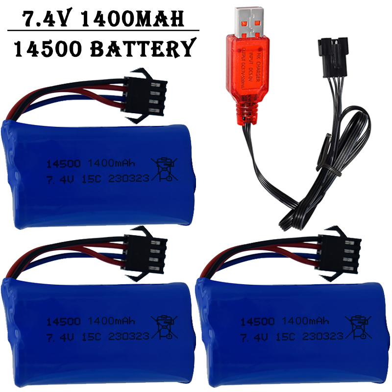 7.4V 1400mAh 14500 リチウムイオンバッテリ - Lipo Battery Charger のレビューと価格