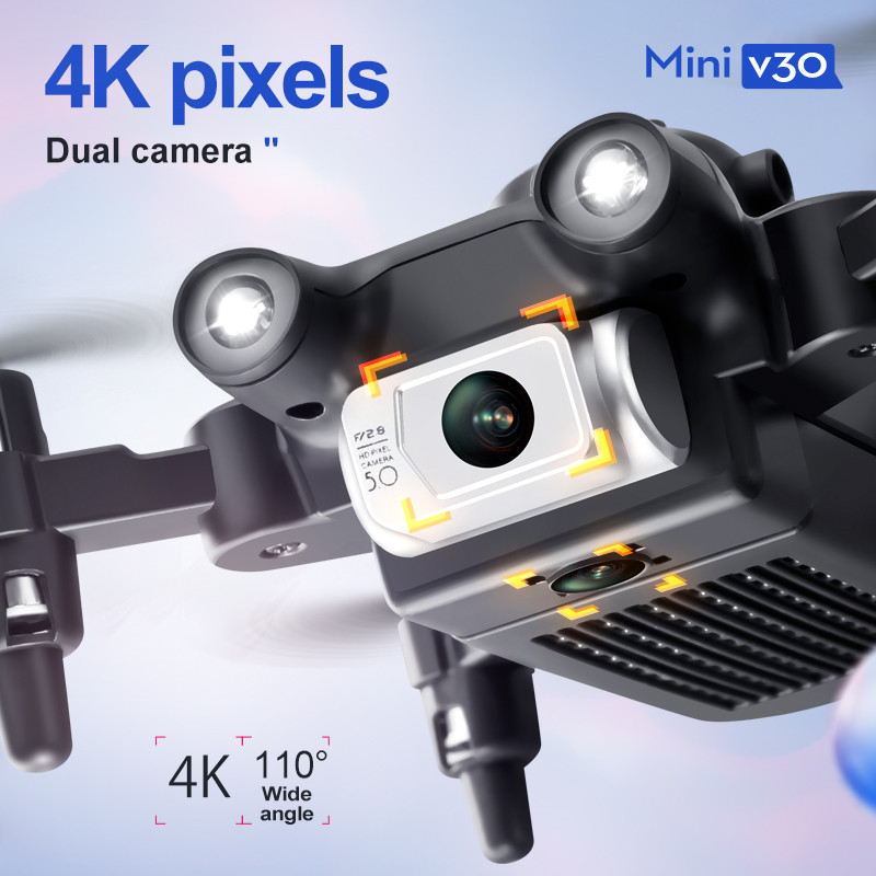 ミニ V30 WiFi FPV ドローン 4K HD デュア - Drone Rc Cable のレビューと価格