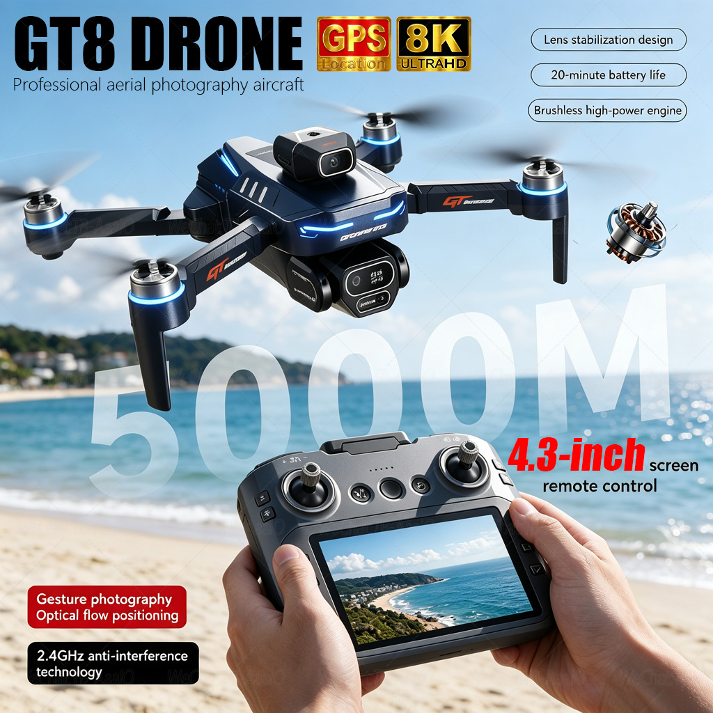NEW GT8 HD RCドローン 4Kプロフェッショナルデ - Drone Rc Ufo のレビューと価格