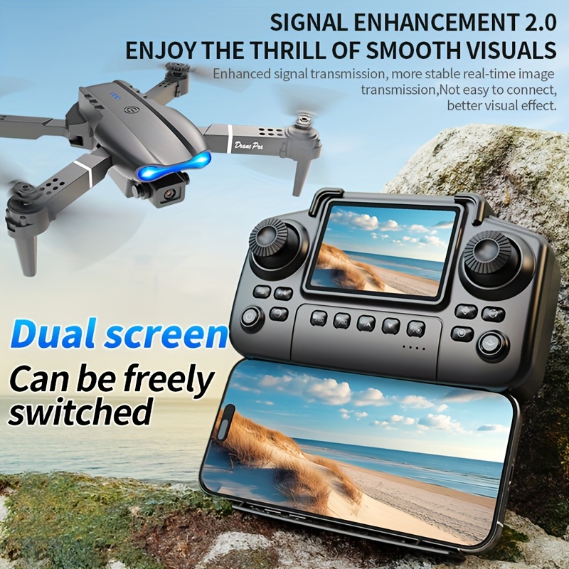 E99 PRO MAX：デュアルHDカメラ、画面付きリモコン - Drone Rc Cable のレビューと価格
