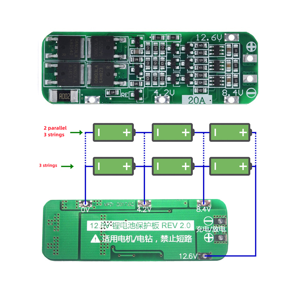 ドリルモーター用PCBMS保護ボード,3s 20a li-i - Lipo Battery Charger のレビューと価格
