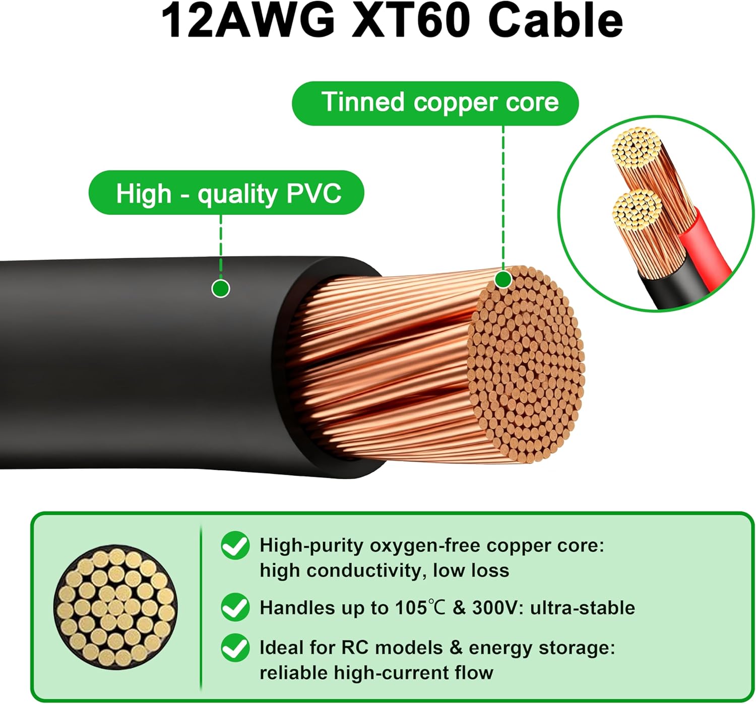 JMUYTOP 3FT 12AWG XT60 パネルマウント - Drone Rc Holder のレビューと価格