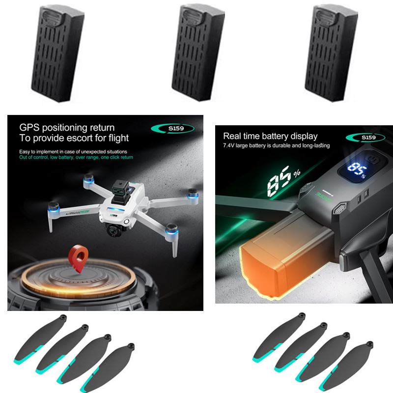 S159 GPS RCドローン用オリジナルバッテリー 7.4 - Drone Rc Gps S159 のレビューと価格