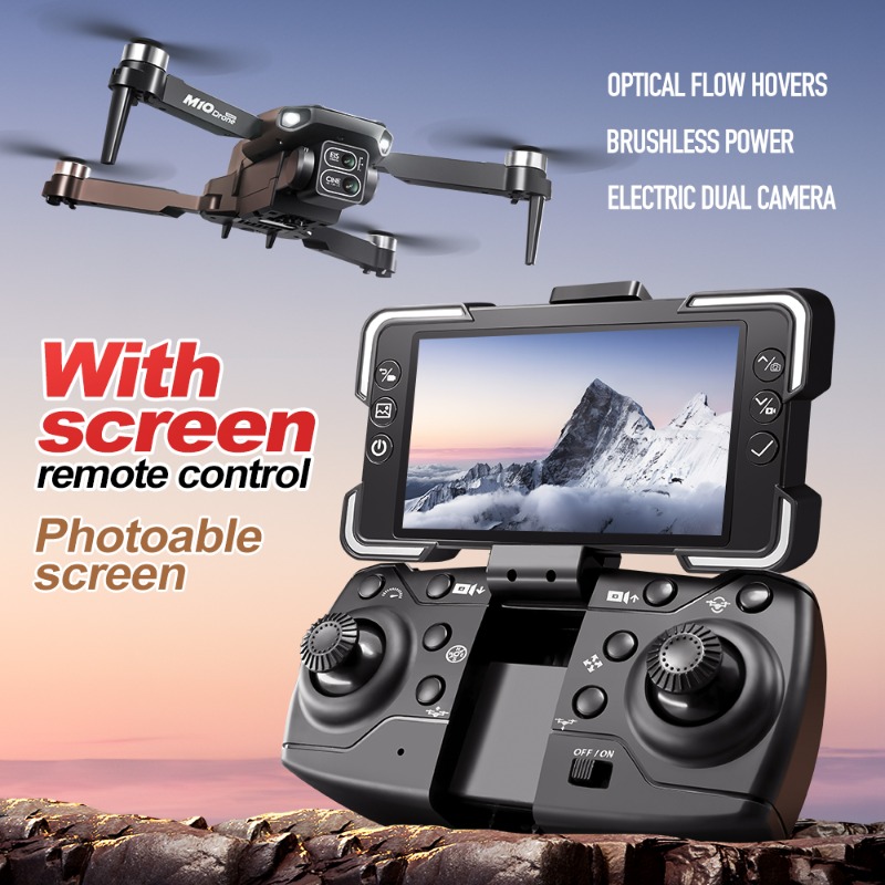 M10カメラドローン、画面付きリモコン、デュアルカメラ、オプ - Drone Rc Cable のレビューと価格