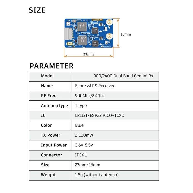 B78B-900MHz 2.4GHz 915MHz ELRS - Drone Tech Rc のレビューと価格
